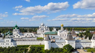 Rostov, Rusya. Rostov Kremlin. Büyük Rostov şehrinin ana ilgi odağı, Havadan Bakış  