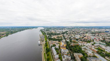 Yaroslavl, Rusya. Volzhskaya seti. River İstasyonu. Hava görünümü