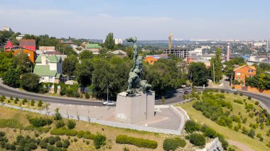 Rostov-on-Don, Rusya - 26 Ağustos 2020: 1902 Grev Anıtı, Hava Görünümü  