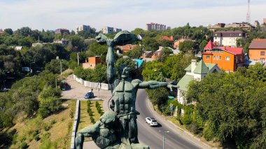 Rostov-on-Don, Rusya - 26 Ağustos 2020: 1902 Grev Anıtı, Hava Görünümü  