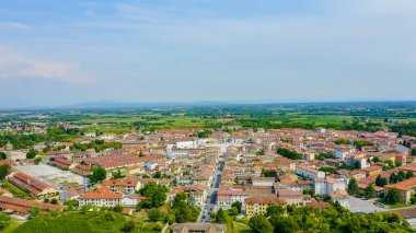 Palmanova, Udine, İtalya. O dönemin örnek bir takviye projesi 1593 'te, Aerial View' da ortaya kondu.  