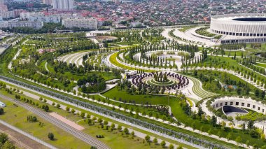 Krasnodar, Rusya. Halk Parkı Krasnodar (Galitsky Parkı). Yaz hava manzarası, Hava manzarası  