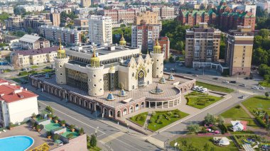 Kazan, Rusya - 6 Ağustos 2020: Ekiyat Kukla Tiyatrosu. Hava görüntüsü, Hava Görüntüsü  