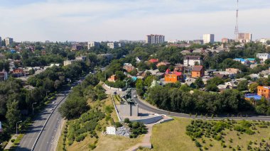 Rostov-on-Don, Rusya - 26 Ağustos 2020: 1902 Grev Anıtı, Hava Görünümü  