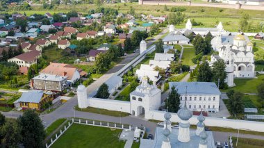 Suzdal, Rusya. Şefaat Manastırı 'ndaki En Kutsal Theotokos' un Şefaat Katedrali, Hava Manastırı  