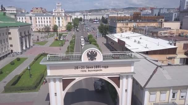 러시아, 울란우데. 차르 의 Arch, June 20-21, 1891. city Verhniudinsk. 4K — 비디오