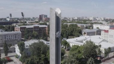 Voronezh, Rusya. Zafer Meydanı. Zafer Meydanı 'nda Stele. 4K