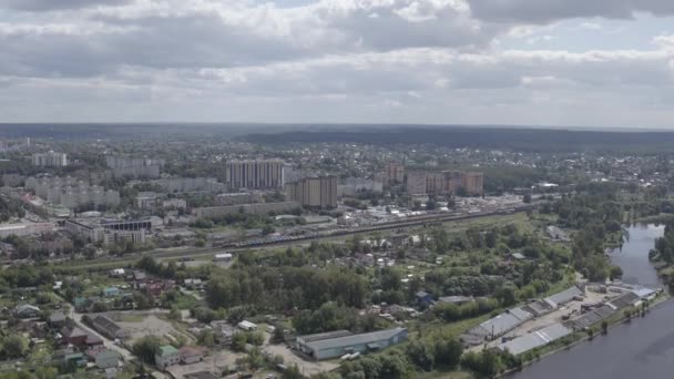 Dmitrov, Russia. Channel named after Moscow and a view of the city of Dmitrov. Canal connecting the Moscow river with the Volga. 4K — Stock Video