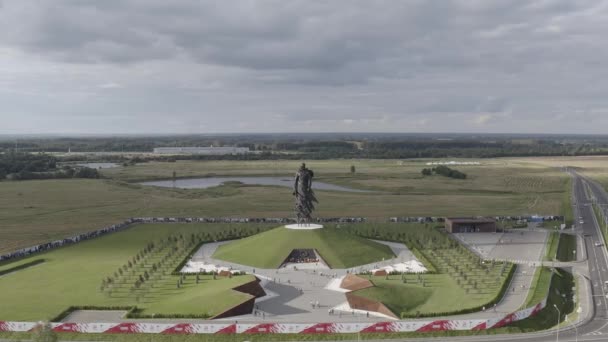 Rzhev, Russia. The Rzhev Memorial to the Soviet Soldier is dedicated to the memory of Soviet soldiers who died in battles near Rzhev in 1942-1943. 4K — Stock Video