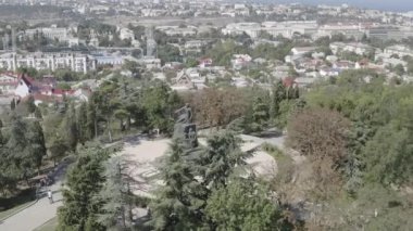 Sivastopol, Kırım. Malakhov Kurgan. Koramiral 'e karşı anıt. Kornilov 1895 'te inşa edildi. 4K
