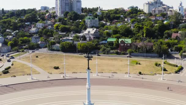 Voronezh, Rusland. Admiralteyskaya plein. Voronezh rivier dijk. 4K — Stockvideo