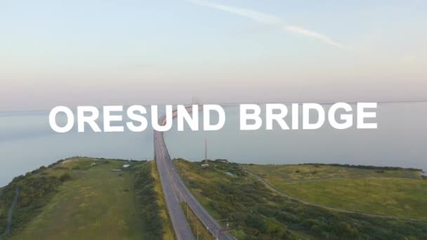 Ponte di Oresund. Un ponte lungo tunnel con un'isola artificiale tra Svezia e Danimarca.. 4K — Video Stock