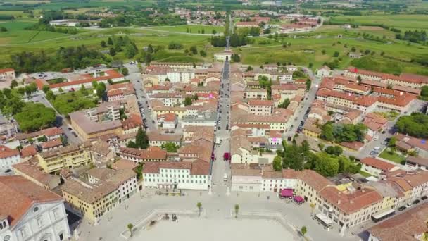 Palmanova, Udine, Italia. Un proyecto ejemplar de fortificación de su tiempo se estableció en 1593. 4K — Vídeo de stock