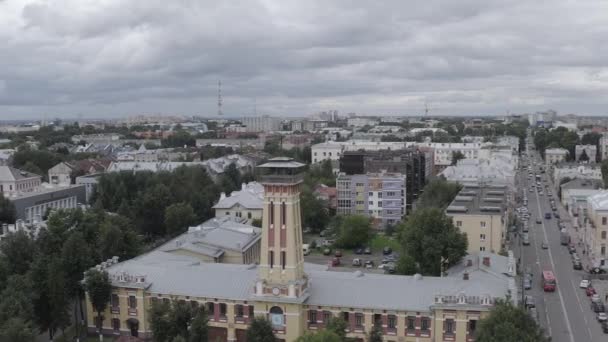 Rusko, Jaroslavl. Požární stanice č. 1, Rozhledna. 4K — Stock video