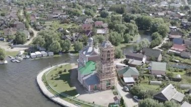 Pereslavl-Zalessky, Rusya. Novospassky Manastırı 'ndaki 40 Şehit Kilisesi ya da Spasskaya Sloboda' daki 40 Kurban Tapınağı ya da Sorokasvyats Kilisesi.