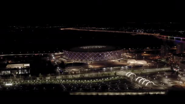 Volgograd, Ryssland. Volgograd Arena är en internationell klass fotbollsstadion byggd i Volgograd för 2018 FIFA VM. Arenan - Rotor. 4K — Stockvideo