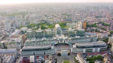 Brüksel, Belçika. Avrupa Parlamentosu binaları kompleksi. Devlet enstitüsü. 4K