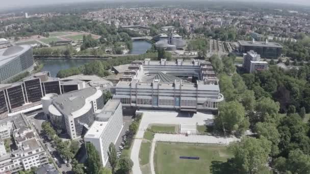 Strasbourg, France. Le complexe de bâtiments - Palais de l'Europe. 4K — Video