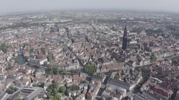 Strasbourg, Perancis. Bagian sejarah kota ini adalah Katedral Strasbourg. 4K — Stok Video