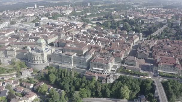 伯尔尼，瑞士。联邦宫-联邦大殿,贝内塞大教堂.历史市中心 — 图库视频影像