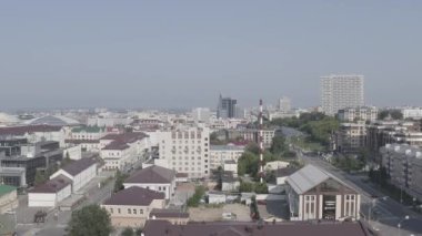 Kazan, Rusya. Ekiyat Kukla Tiyatrosu. Hava görüntüsü. 4K