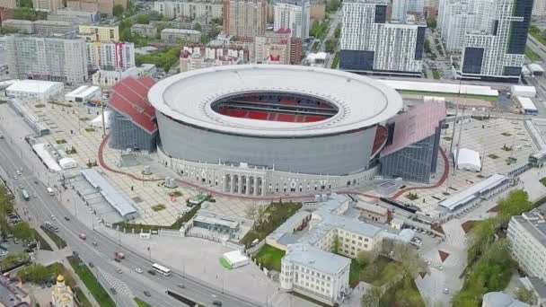 Dolly Zoomaa Venäjä Jekaterinburg Toukokuuta 2018 Jekaterinburgin Kaupungin Keskusstadion Sijainti — kuvapankkivideo