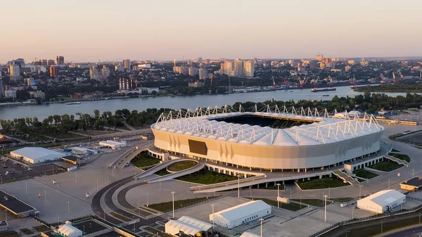 Rostov Don Russia August 2020 Rostov Arena 足球场 罗斯托夫的足球锦标赛在顿城举行 日落时间 — 图库照片