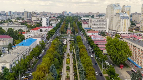 Краснодар Россия Августа 2020 Александровский Бульвар Памятник Великомученице Екатерине Фонтаном — стоковое фото