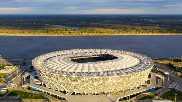 Volgograd Russie Septembre 2020 Volgograd Arena Rotor Stadium Vue Coucher — Photo