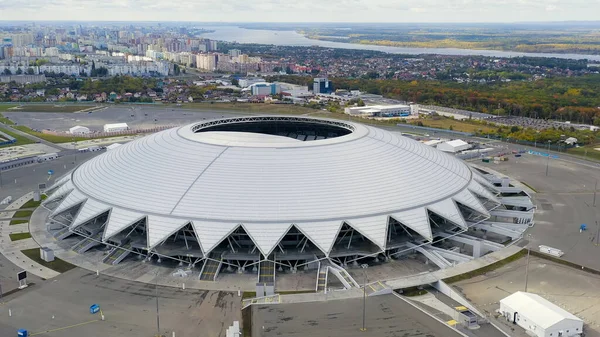 Samara Rússia Setembro 2020 Samara Arena Stadium Nuvens Outono Vista — Fotografia de Stock