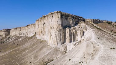 Kırım 'dan Belaya Skala. Kaya oluşumu - Beyaz Kaya Dağı, Hava Görünümü  