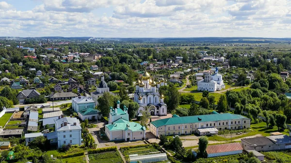 Pereslavl Zalessky Russia Nicholas Pereslavsky Monastery Cloudy Weather Summer Aerial — Stock Photo, Image