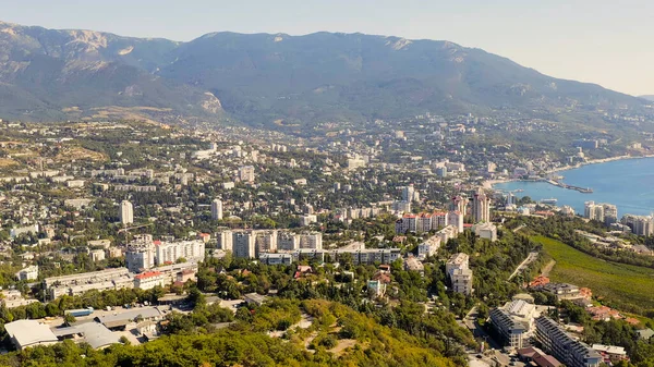 Jalta Krym Panorama Města Slunečného Počasí Letecký Pohled — Stock fotografie