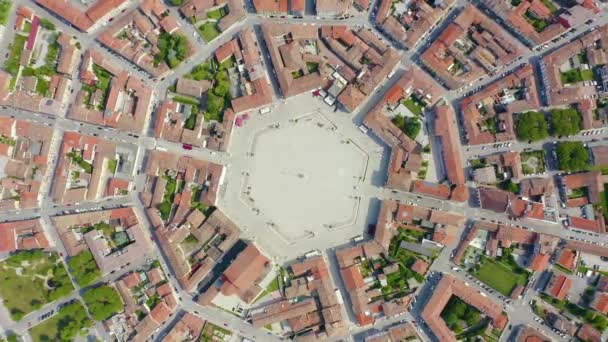 Palmanova, Udine, Italien. Ein beispielhaftes Befestigungsprojekt seiner Zeit wurde 1593 errichtet. 4K — Stockvideo