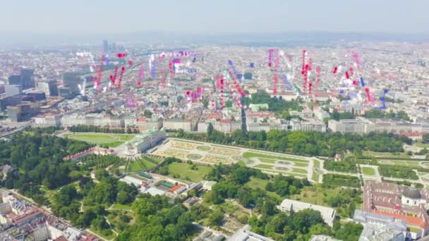 Vienna, Austria. Belvedere è un complesso di palazzi barocchi a Vienna. Costruito da Lucas von Hildebrandt all'inizio del XVIII secolo. 4K — Video Stock