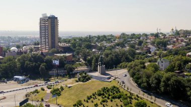 Rostov-on-Don, Rusya - 26 Ağustos 2020: 1902 Grev Anıtı, Hava Görünümü  