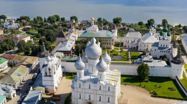 Rostov, Rusya. Rostov Kremlin. Büyük Rostov şehrinin ana ilgi odağı, Havadan Bakış  