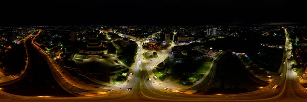 Ivanovo Oroszország Éjszakai Panoráma Városra Légi Felvétel Panoráma 360 — Stock Fotó