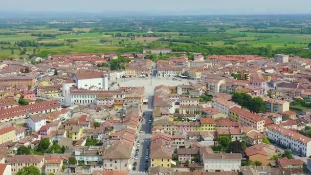 Dolly zoom. Palmanova, Udine, Italien. Ein beispielhaftes Befestigungsprojekt seiner Zeit wurde 1593 errichtet — Stockvideo