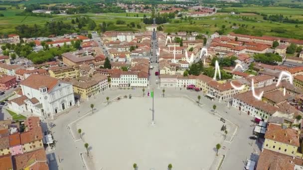 Palmanova, Udine, Włochy. Wzorowy ówczesny projekt fortyfikacyjny został ustanowiony w 1593 roku. 4K — Wideo stockowe