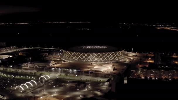 Volgogrado, Rusia. Volgograd Arena es un estadio de fútbol de clase internacional construido en Volgogrado para la Copa Mundial de la FIFA 2018. Estadio - Rotor. 4K — Vídeos de Stock