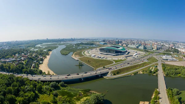 Kazan Ryssland Augusti 2020 Flygfoto Över Bars Arena Plats För — Stockfoto