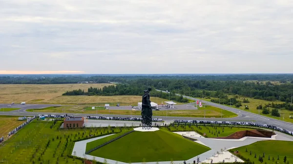 Rzhev Russie Août 2020 Mémorial Rzhev Soldat Soviétique Vue Aérienne — Photo