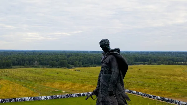 Rzjevitsj Rusland Augustus 2020 Rzjevgedenkteken Voor Sovjet Soldaat Luchtfoto — Stockfoto