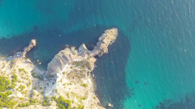 Kırım. Fiolent 'in mahmuzlarından biri de Cape Lermontov' dur. Cazibe, Havadan Görünüm, Kafadan Vurma  