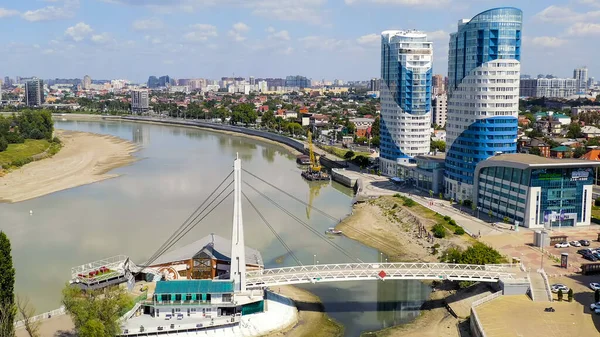 Krasnodar Ryssland Augusti 2020 Kyssarnas Bro Nya Bostadshus Kubanskaja Vall — Stockfoto