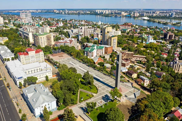 沃罗涅日 俄罗斯 2020年8月23日 胜利广场 胜利广场上的石碑沃罗涅日解放者纪念碑 — 图库照片