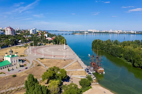 Voronezh Ryssland Augusti 2020 Admiralty Square Voronezhs Flodbank — Stockfoto