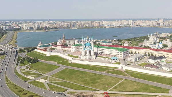 Казань Росія Повітряний Вид Казанського Кремля Мечеть Кул Шаріф Вигляд — стокове фото