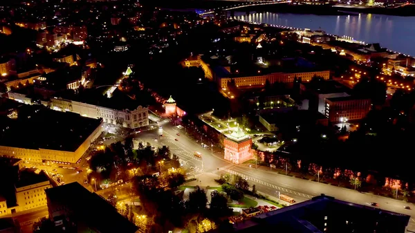 Nižnij Novgorod Rusko Letecký Pohled Hradby Kremlu Nižním Novgorodu Minin — Stock fotografie